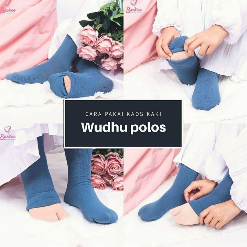 Kaos Kaki Wudhu Pendek Sashee | Kaos Kaki Sashee Wudhu Polos