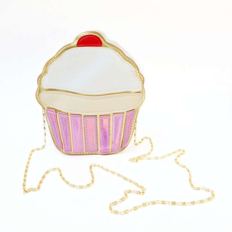 TW1907 Tas Anak Es Krim Selempang Remaja Cewek Abg Unik Lucu Sling Cupcake