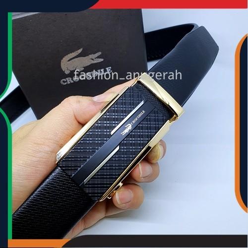 EXCLUSIVE GESPER IMPORT CROCODILE IKAT PINGGANG PRIA KULIT ASLI