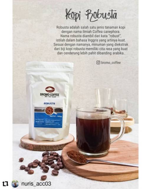 

Kopi Bubuk ROBUSTA Kopi Hitam Bromo Coffee