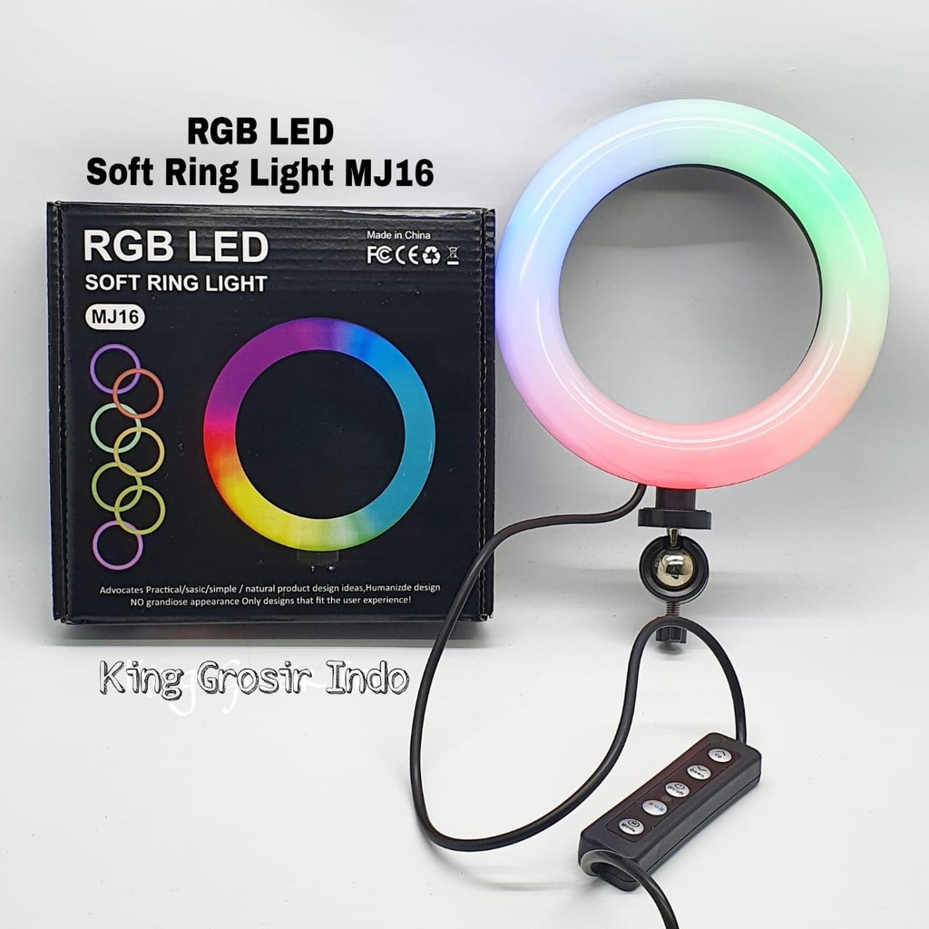 Soft Ring Light / RGB LED MJ16 Lampu Selfie Studio Photo ( 6 Inch / 16 cm )