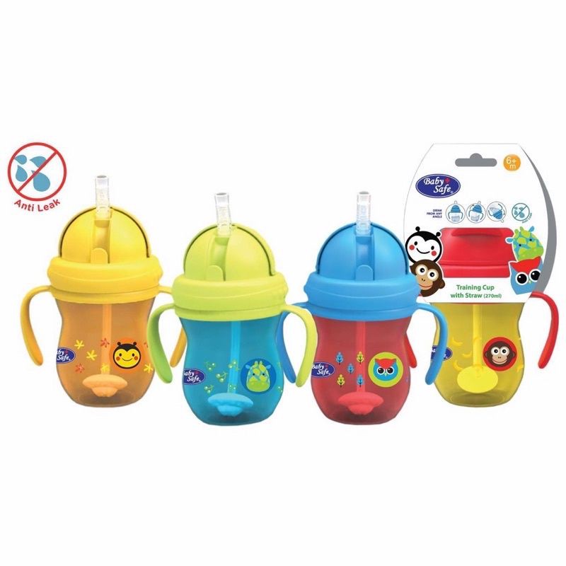 Baby Safe SK019 Training Cup With Weighted Straw 270ml | Gelas Sedotan dengan Pemberat