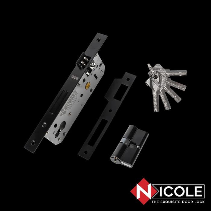 Gagang Pintu Set Kayu Hitam / Handle Black Series Set Nicole