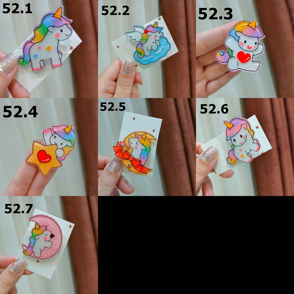 [ORGM] Jepit Rambut Anak Akrilik Unicorn Baby Shark Peppa Pig