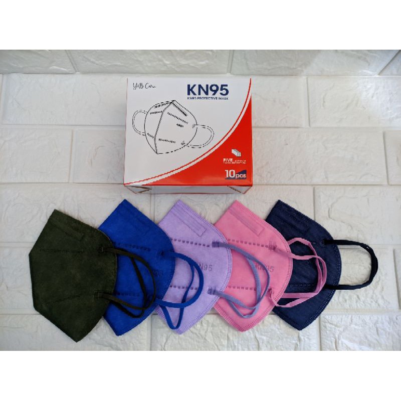 Masker KN95 5 ply Warna hitam, pink,biru,tali warna