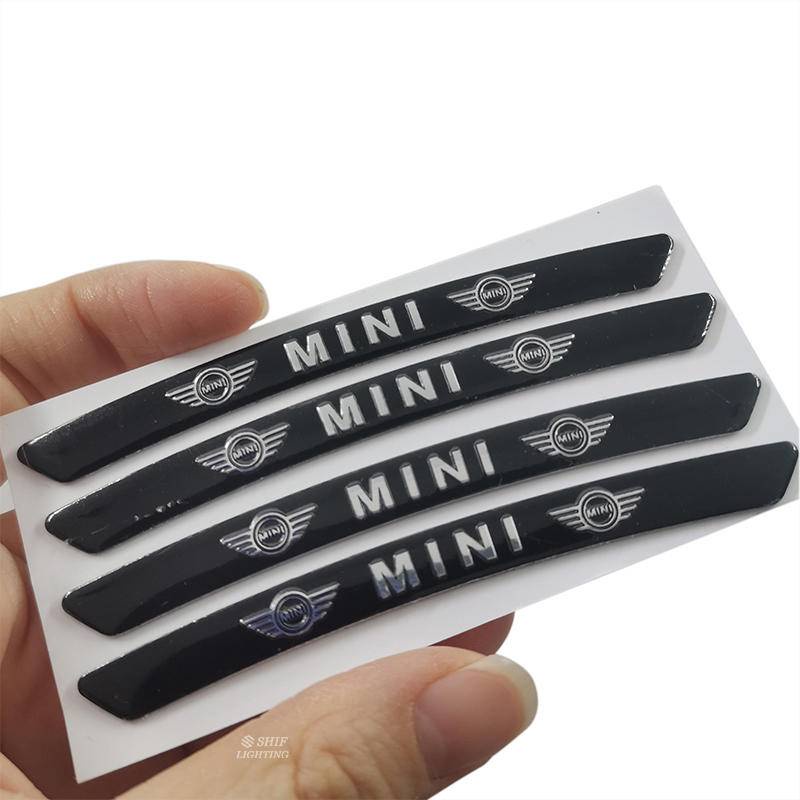 4 x Aluminum MINI Letter Logo Car Auto Wheel Tire Decorative Emblem Badge Sticker Decal MINI Wing