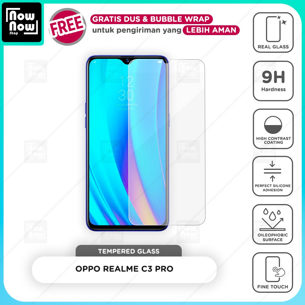 Tempered Glass Anti Gores Oppo Realme C3 Pro Screen Guard Protector 9H Kaca Temperglass