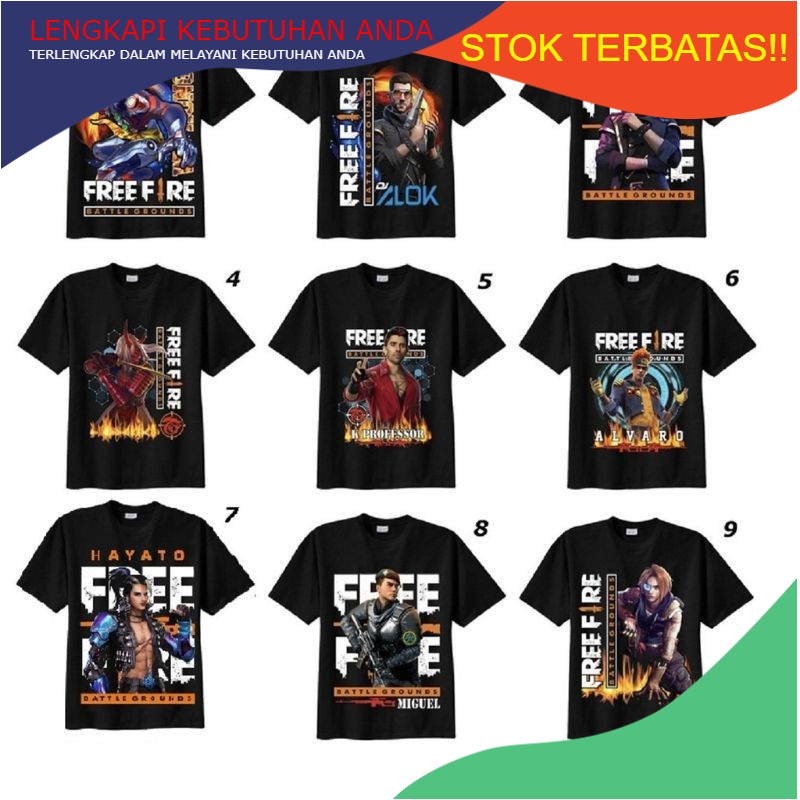 RAMADHAN BIG SALE GAJIAN / KAOS ANAK 3D FREE FIRE FF DISTRO ANAK SAMPAI DEWASA BAJU FF KAOS FF ANAK 