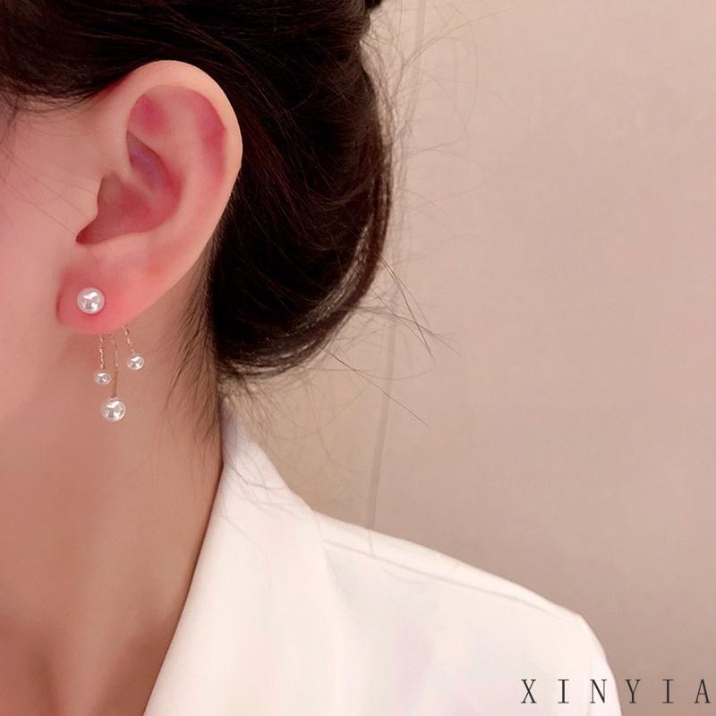 【COD】 Anting Tusuk Silver S925 Gantung Belakang Wanita Hias Mutiara