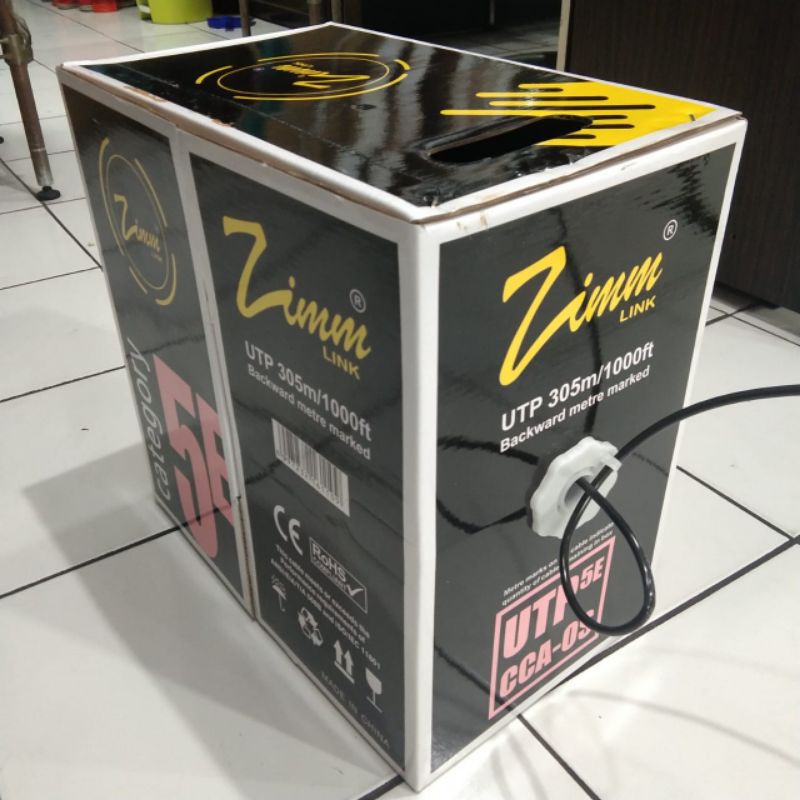 Kabel Lan ZimmLink Cat5e UTP Outdoor / UTP 5e CCA-OS (Roll) - 305 meter