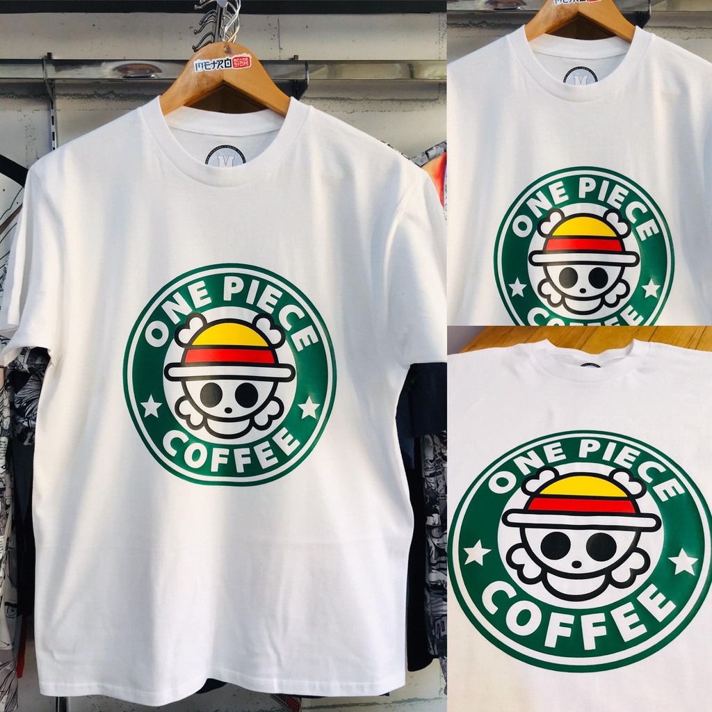 Kaos Onepiece Coffee Logo White