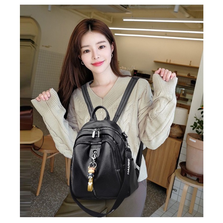 LX806305 Tas RANSEL Wanita Polos Simpel Bisa Selempang terbaru 1kg bisa 2 tas supplier tas import EL 6305