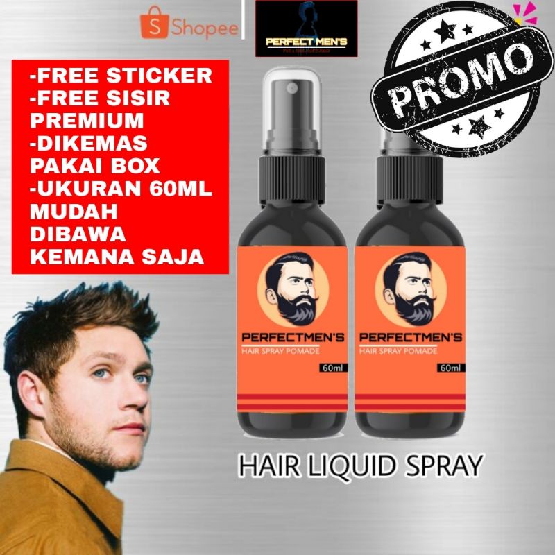 POMADE CAIR TERLARISS / POMADE LIQUID /POMADE SPRAY WANGI GRATIS SISIR + STIKER POMADE GROSIR POMET PERFECTMENS POMADE SPRAY CAIR MURAH GROSIR minyak rambut cowok parfum rambut pria hair styling