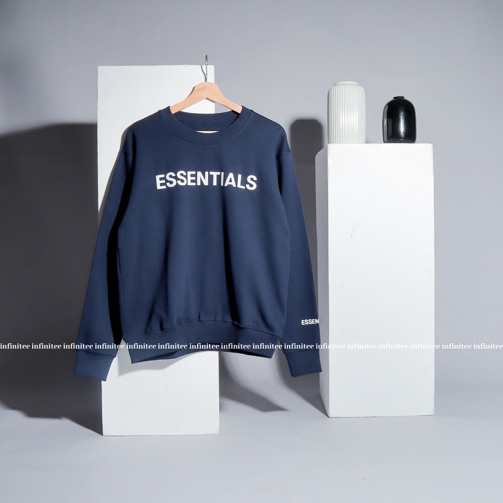 ESSENTIAL | Sweater Crewneck Premium Bahan Fleece Atasan Sweater Hoodier Pria dan Wanita