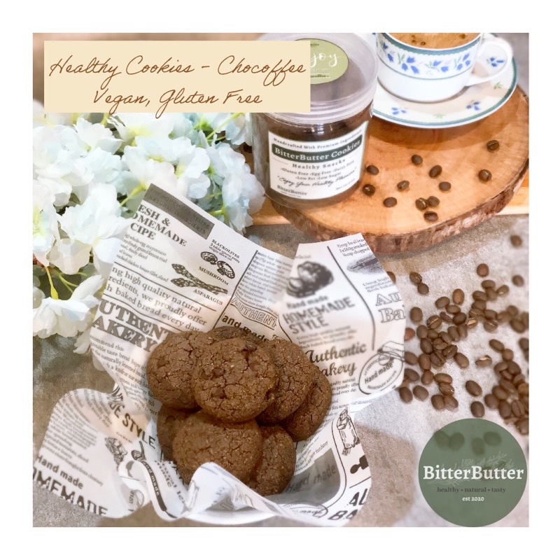 

VEGAN GLUTEN FREE, Healthy Cookies - Chocoffee 240gr, cookies rasa kopi