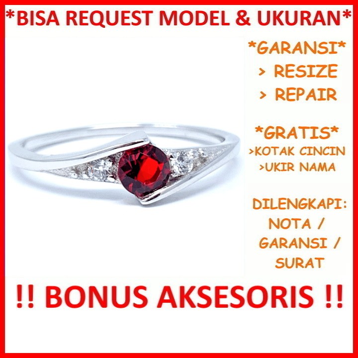 Cincin Perak Wanita Nikah Tunangan Gratis Tulis Ukir Nama Bisa Pesan Model Garansi Silver Asli Id646