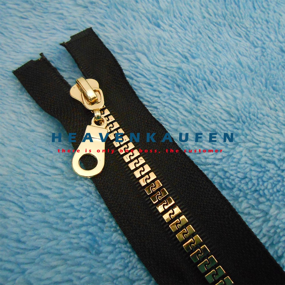 Resleting Zipper Vislon Variasi Panjang 50 cm Hitam - Gold Muda Kode B