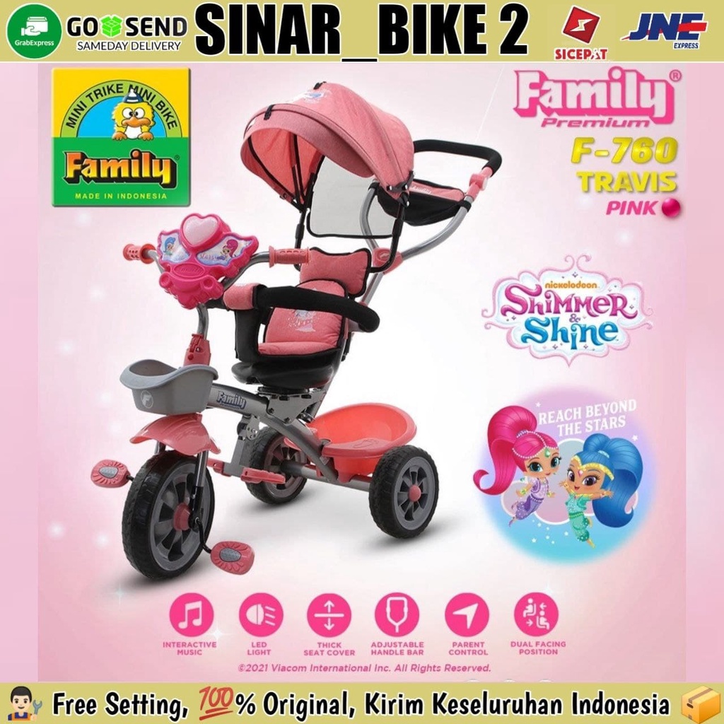 Sepeda Roda Tiga FAMILY TRAVIS F-760 Tricycle Anak Musik Kursi Putar