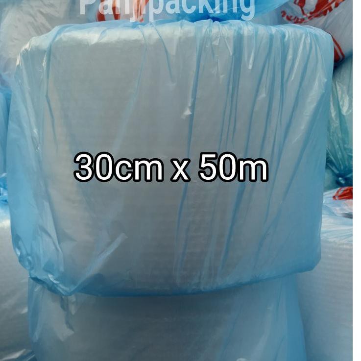 

(kode-491) Bubble wrap 30cm x 50m Bening putih bubblewrap Bandung roll buble meteran !,