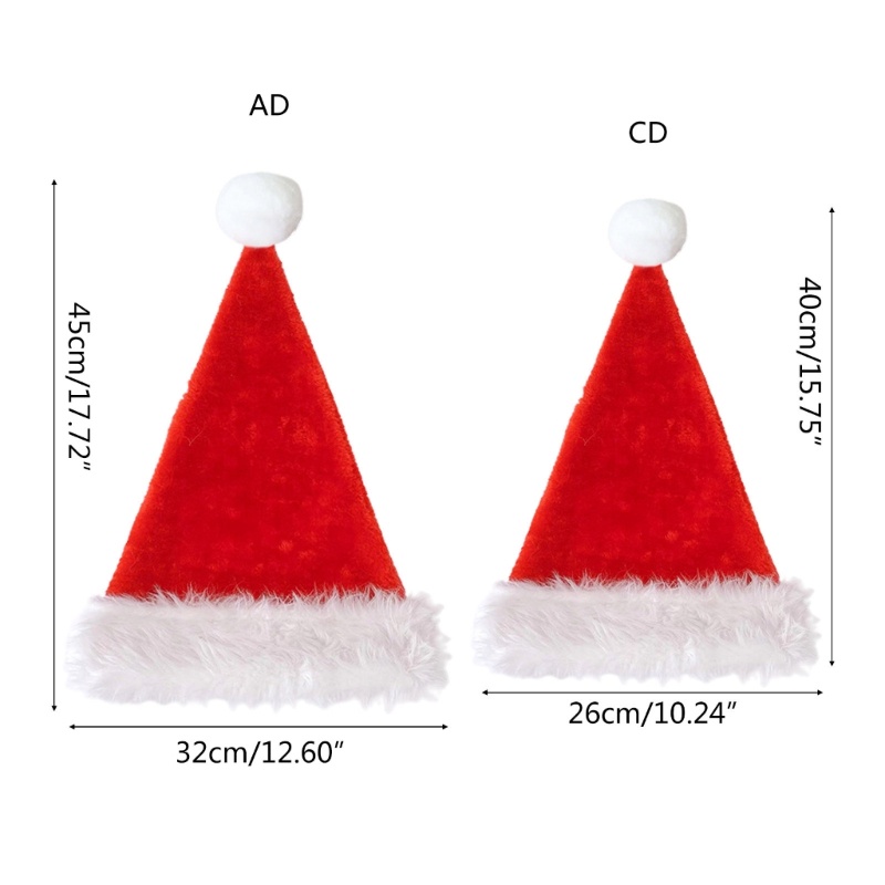 Topi Santa Claus Natal Bahan Plush Lembut Untuk Unisex