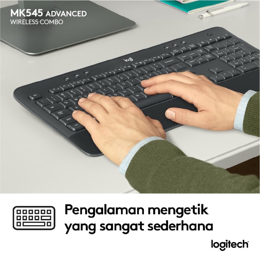 Logitech MK545 Keyboard dan Mouse Wireless Advanced Full Size Original Garansi Resmi