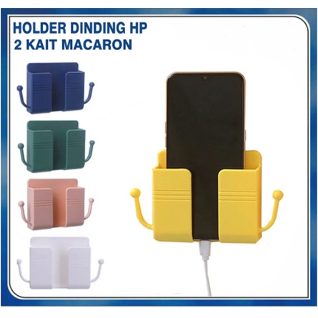 Holder dinding HP 2 KAIT MACARON gantungan HOOK kunci multifungsi / Holder Hp Dinding Tempat Cas HP Tempel