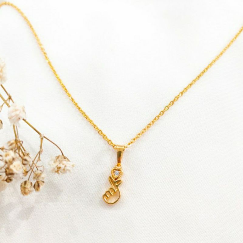 Kalung Rantai Tali Liontin pendant Love Perhiasan Gold Emas asli
