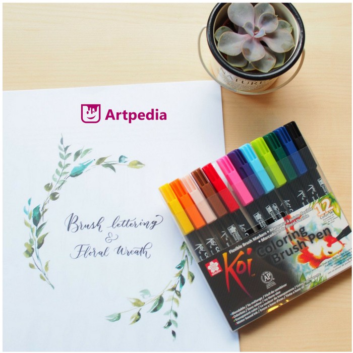 

Stok Ready Sakura Koi Coloring Brush Pen 12 Color Set Murah
