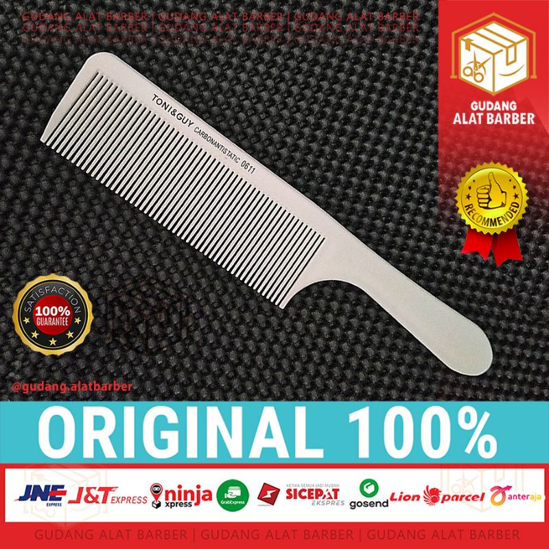 Sisir Toni&Guy White Series Carbonantistatic Parting Overcomb Alat Cukur Pangkas Rambut Barbershop Salon-3