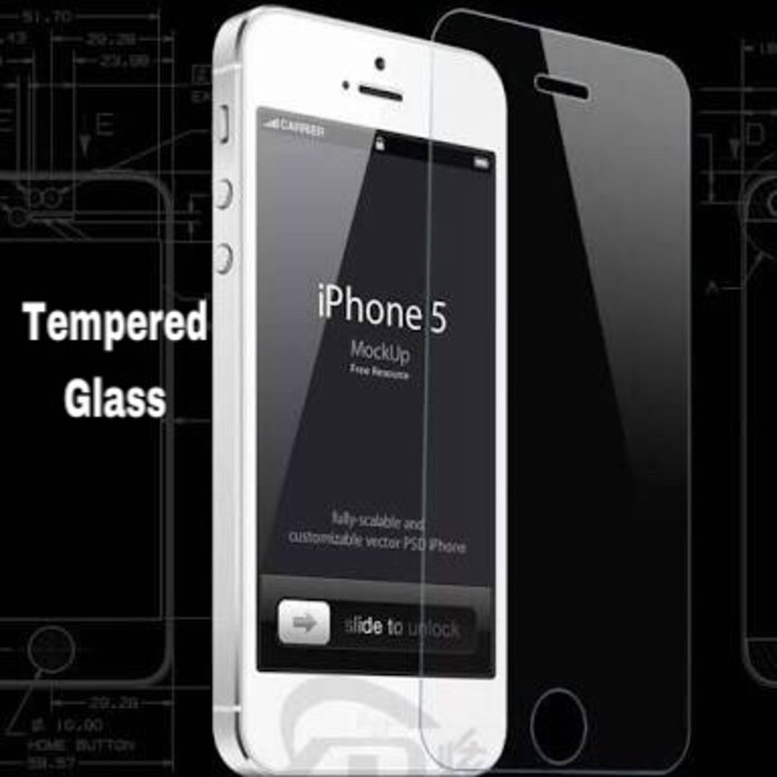 TEMPERED GLASS 9H HARDNESS 0.3mm THICKNESS 2.5D ARC EDGE iPhone 5/5s