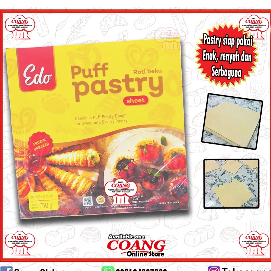 

EDO PUFF PASTRY LEMBARAN 750 GRAM