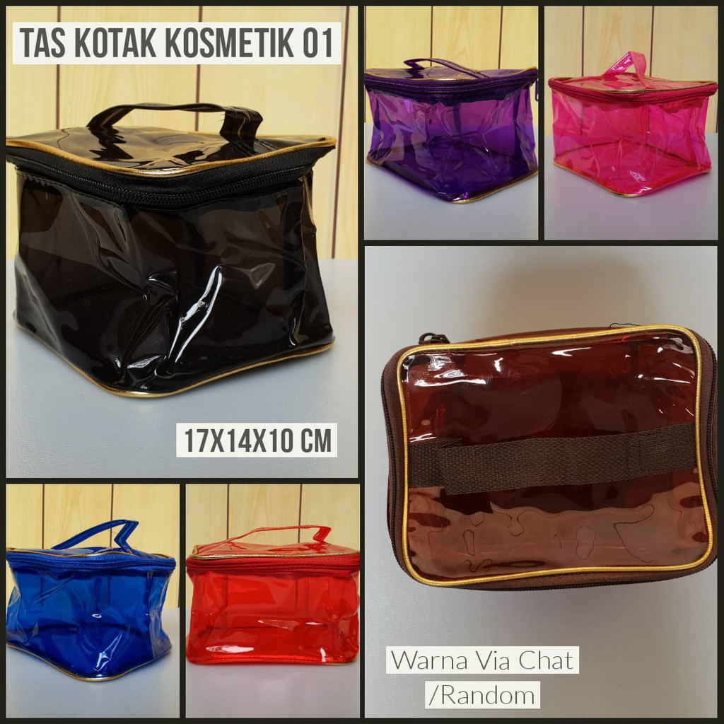 TERMURAH Tas Kotak 01 Transparan makeup organizer Multifungsi