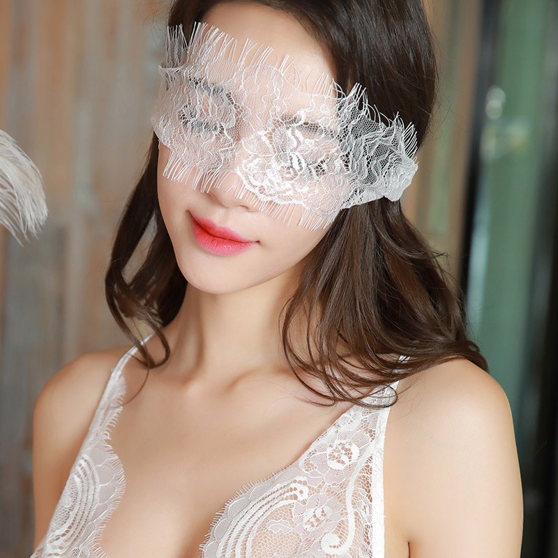 BFLA blindfold penutup mata renda lace hitam putih eyepatch lingerie