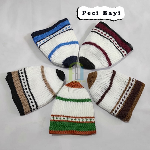 Peci Bayi Rajut - Peci Anak Rajut - Peci rajut anak bahan elastis - Peci anak rajut polos