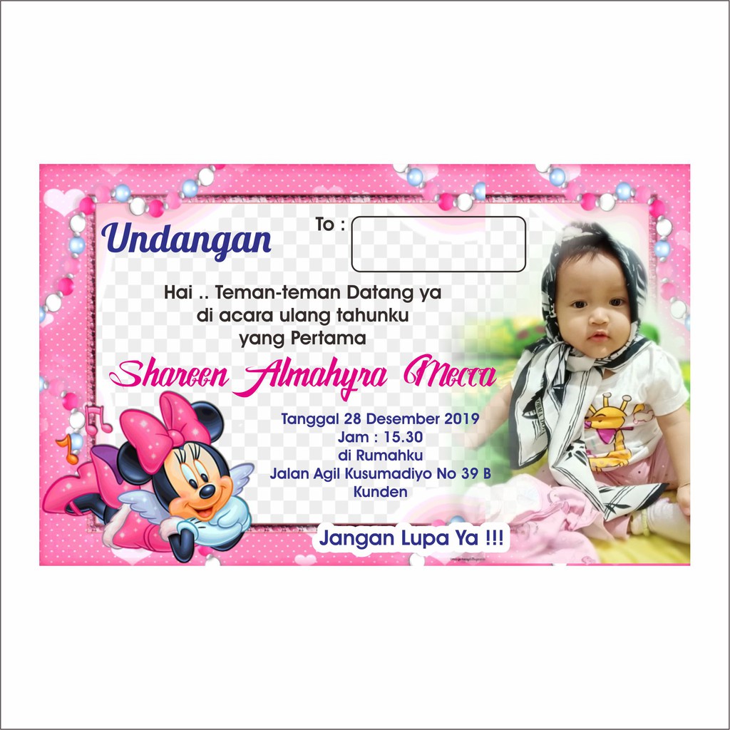 Kartu Undangan Anak ulang tahun custom desain