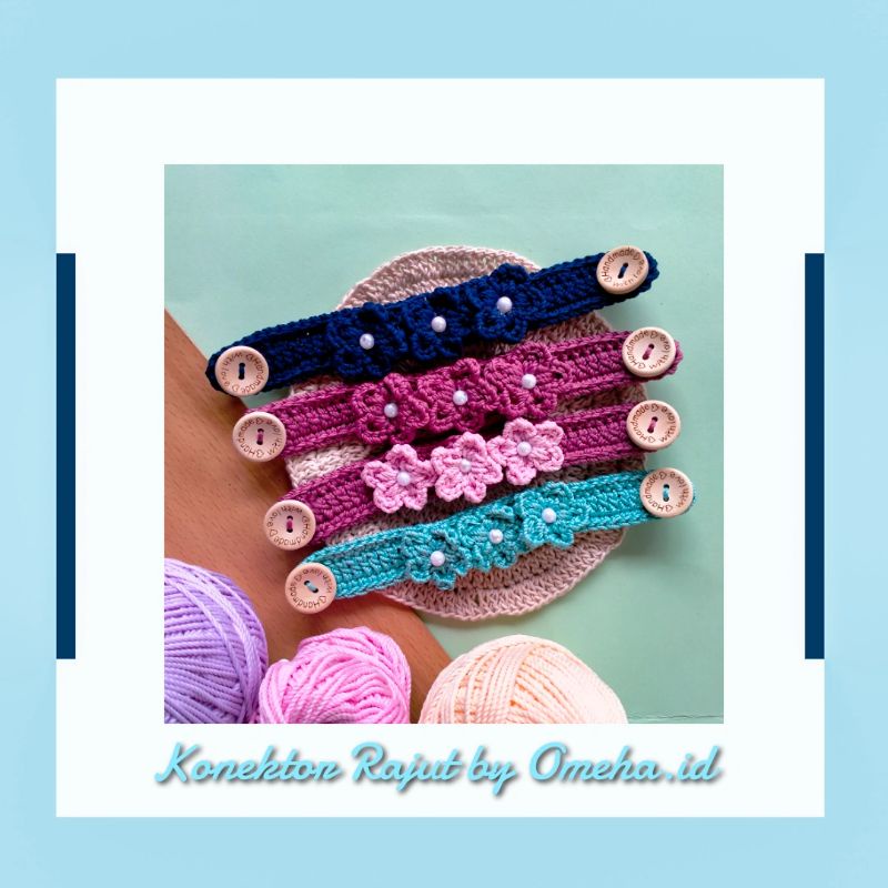 [free gift] konektor / konektor rajut / konektor rajut pufflower / konektor rajut bunga Daisy