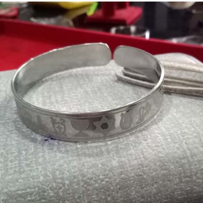 Gelang Simbol Profetik Plat Monel Anti Karat Aksesoris Kristen Hadiah Kado Natal Prophetic