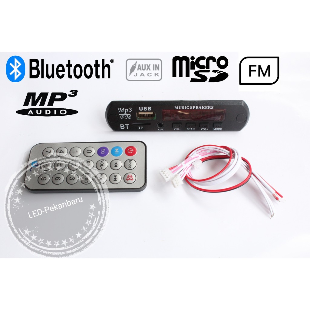 KIT MODUL MP3 PLAYER BLUETOOTH DAN FM RADIO 12V