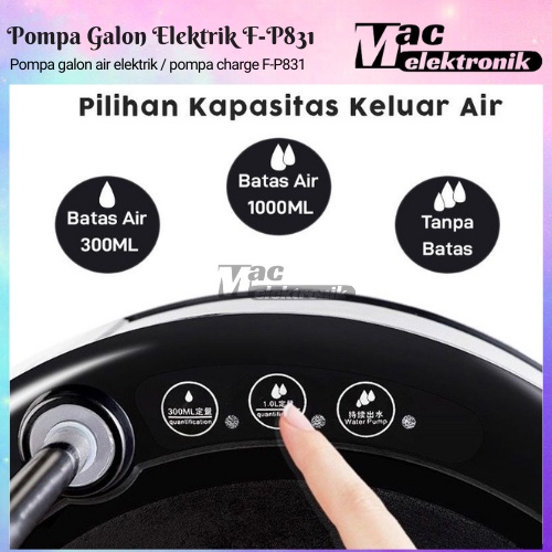 Pompa Galon Baki Elektrik F-P831 Cas-cas an atau Water Dispenser Electrik Pump Automatic