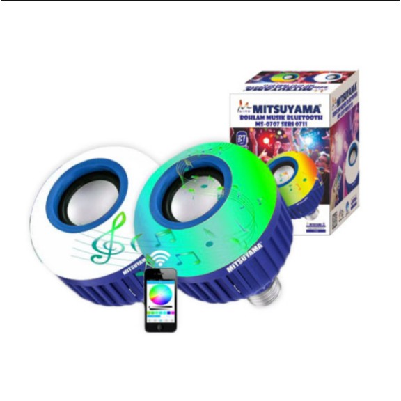 Bohlam Lampu Mitsuyama Led Musik Bluetooth Speaker Plus Remote [import]