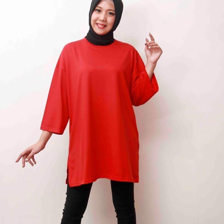 Langsung Beliii.. Kaos Oversize Polos / Kaos Oversize Hijab/ Kaos Oversize Wanita / Atasan Oversize