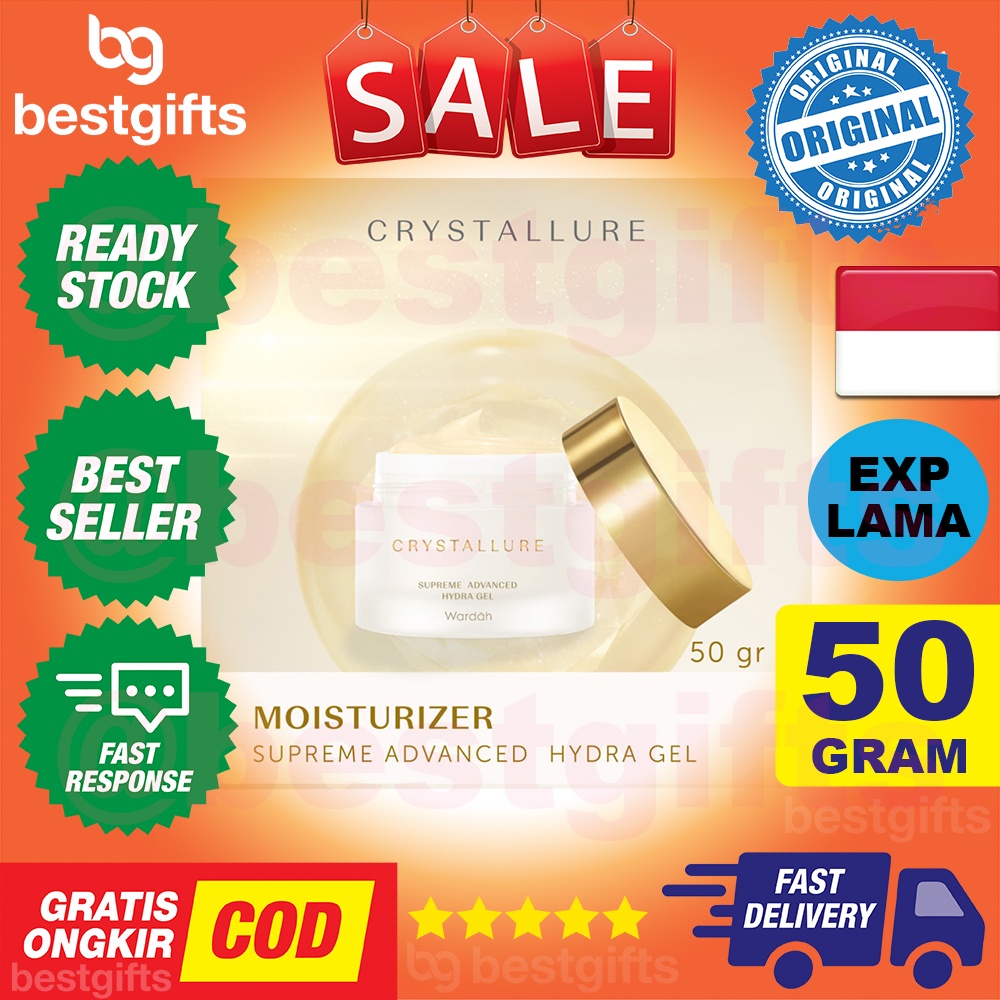 WARDAH CRYSTALLURE SUPREME ADVANCED HYDRA GEL ULTIMATE HYDRATION GEL PELEMBAB WAJAH HIDRASI KULIT 50 GRAM