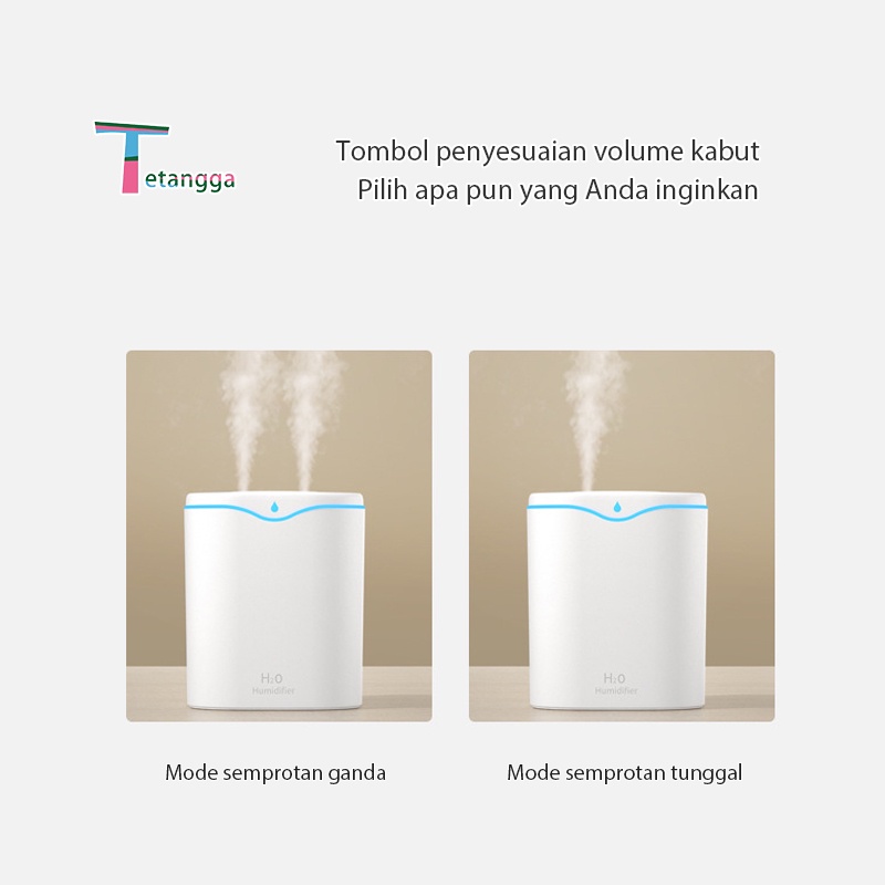 Dual Mist  Humidifier / Humidifier Kapasita USB Dengan Lampu Malam VS-1833