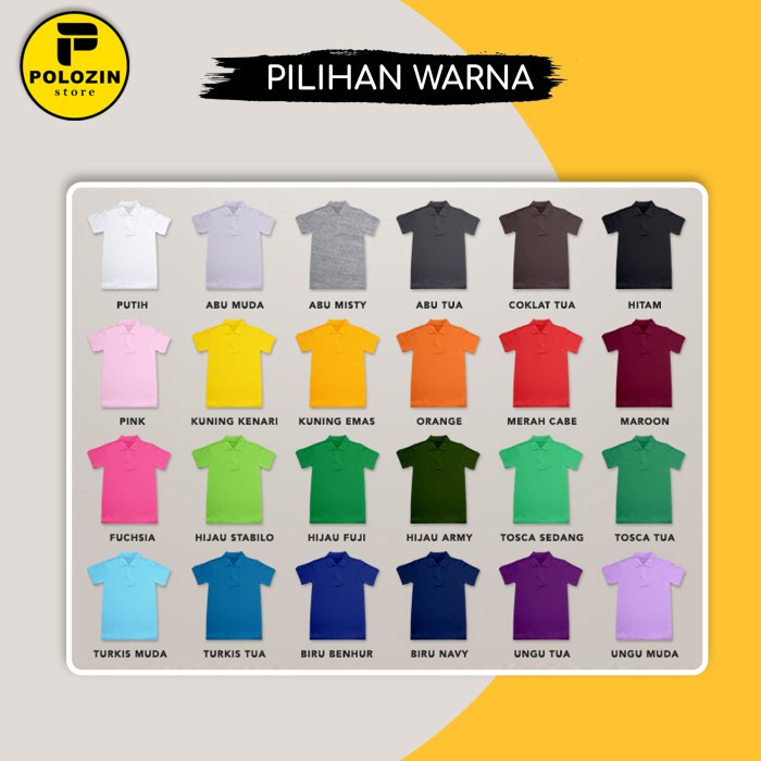 Kaos Polo Katun Import Grosir Tebal Putih Premium R4G5 Garis Olahraga T-shirt Bordir Murah Terbaru P