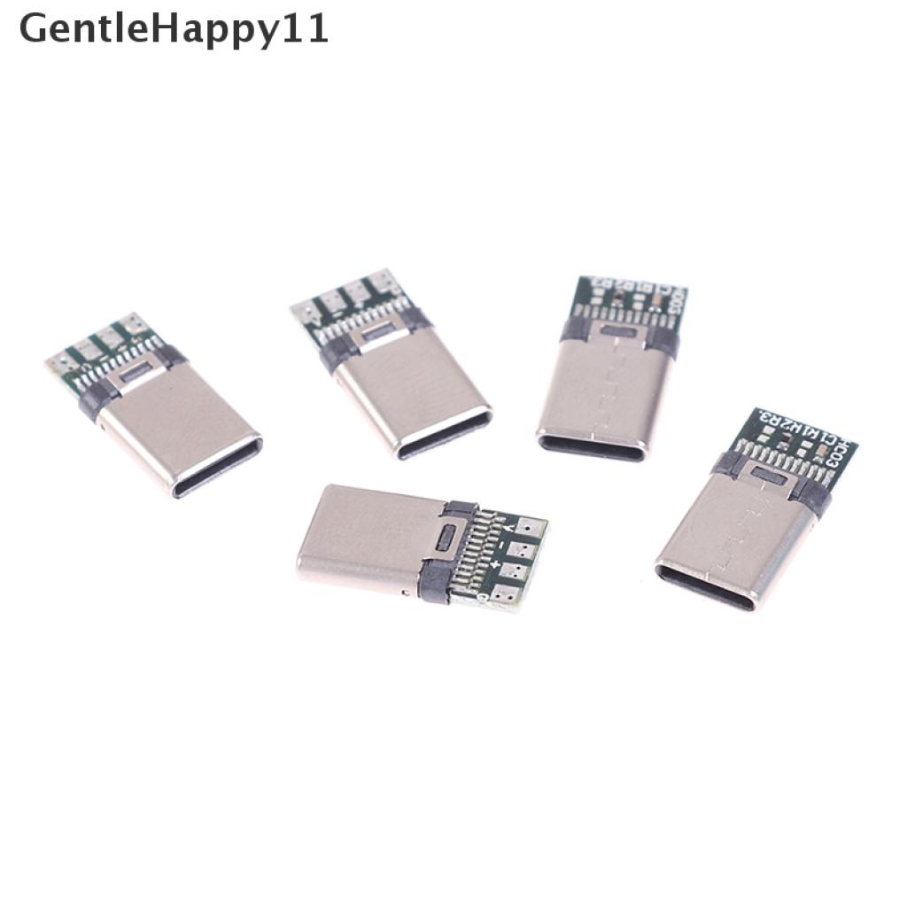 Gentlehappy 5 / 10Pcs Konektor Kabel USB 3.1 Tipe C Male DIY