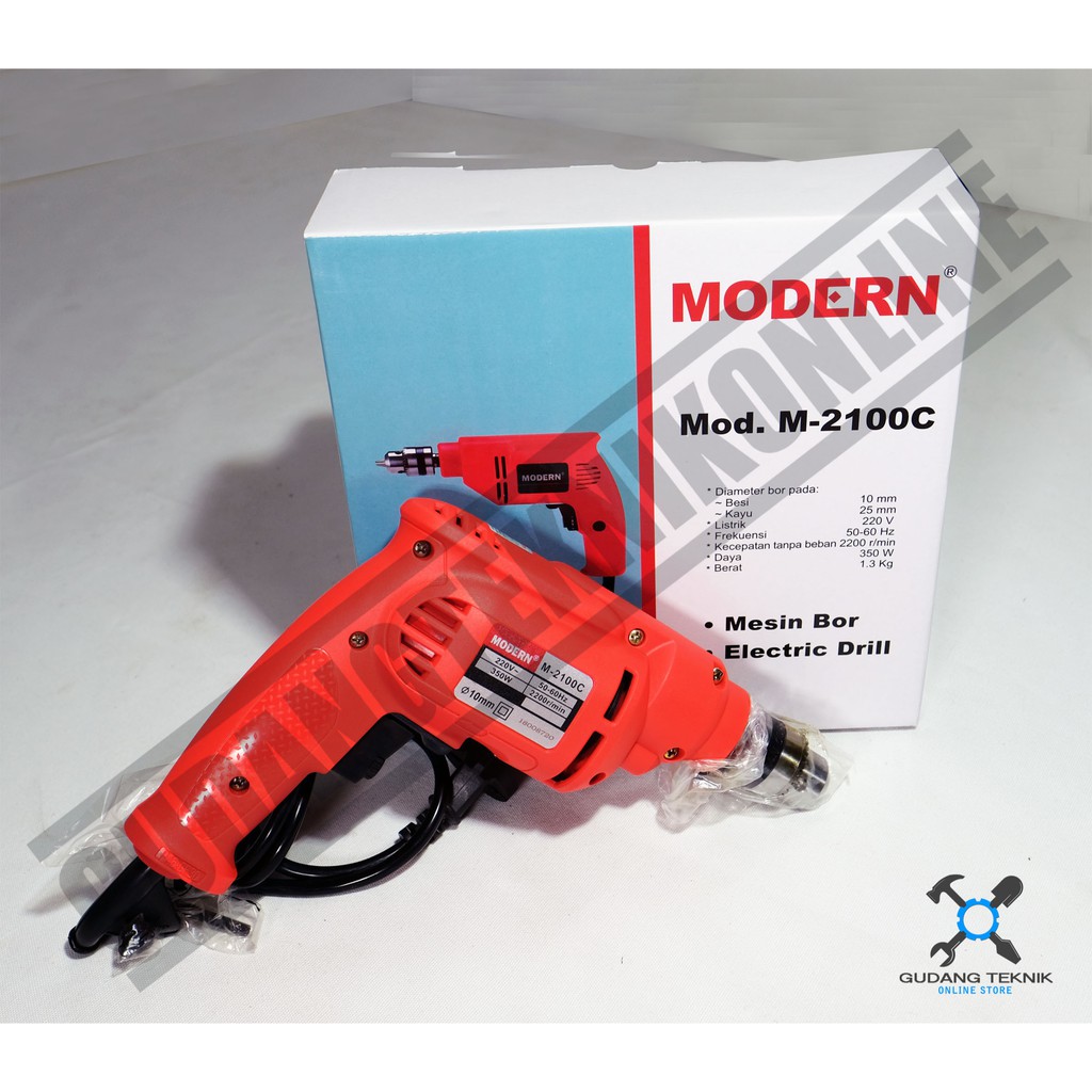 Mesin Bor Listrik 10mm MODERN X MAILTANK M2100C SH30 S325 / Mesin Bor Tangan Besi Kayu 10 mm M 2100C SH 30 / Electric Elektrik Drill M-2130B SH-09