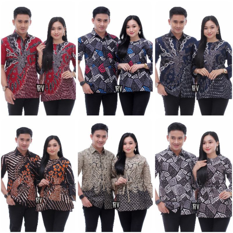 KEMEJA BATIK KOTAK ABU COUPLE G