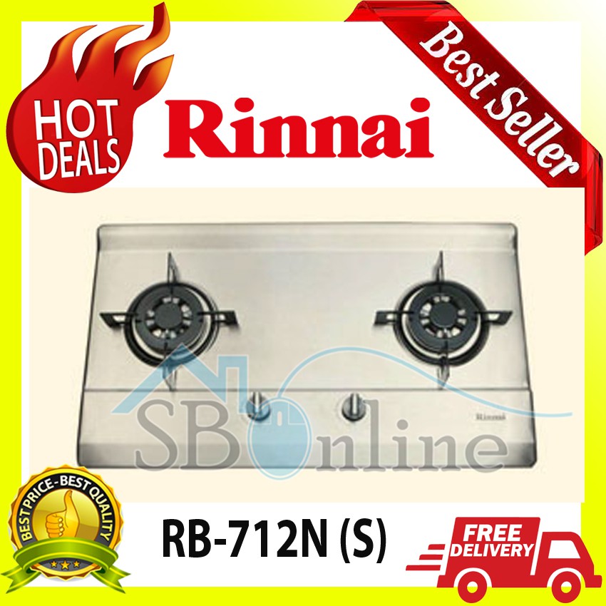 RINNAI Kompor Tanam Gas 2 Tungku - RB 712 N(S)