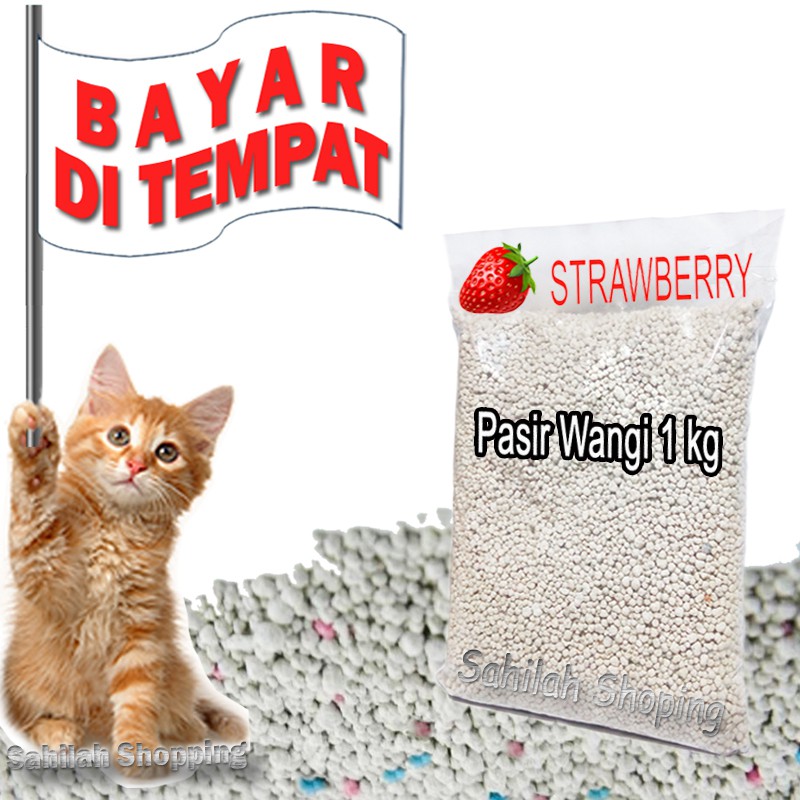 PASIR KUCING GUMPAL WANGI MURAH PASIR HAMSTER   AROMA STRAWBERRY 1 KG