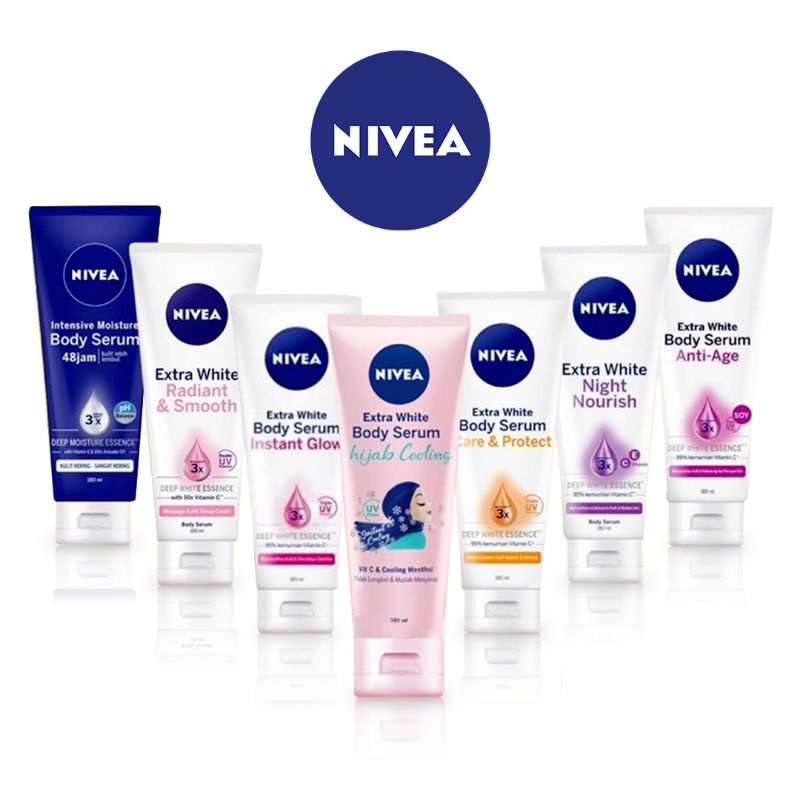 NIVEA Extra White Body Serum Night Nourish|Repair Care Protect | Radiant | Glow | Hijab 180ml